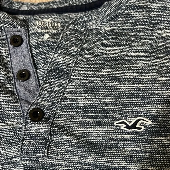 Hollister Men’s Shirt Navy Blue and Gray XL - Picture 4 of 6